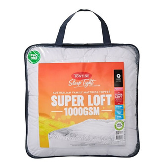 Harris Scarfe Tontine 1000gsm super loft mattress topper qb offer