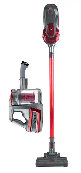 Harris Scarfe Lenoxx 2-in-1 rechargable handheld or extendable cordless vac - red offer