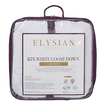 Harris Scarfe Elysian 85% goose down & 15% feather quilt qb offer