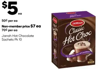 Woolworths Jarrah Hot Chocolate Sachets Pk 10 offer