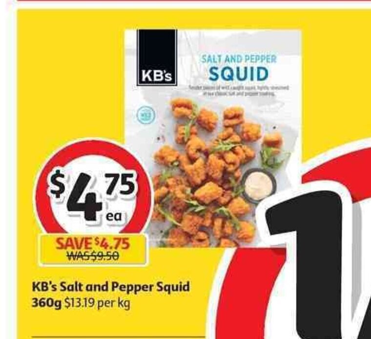 KB's Salt and Pepper Squid 360g offer at Coles