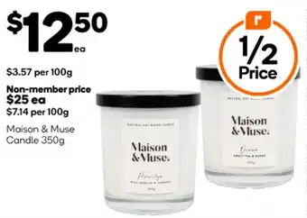 Woolworths Maison & Muse Candle 350g offer