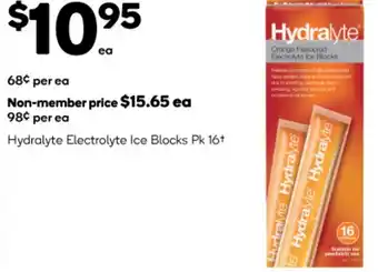 Woolworths Hydralyte Electrolyte Ice Blocks Pk 16+ offer