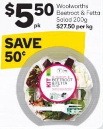 Woolworths Beetroot & Fetta Salad 200g