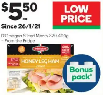 Woolworths D'Orsogna Sliced Meat 320-400g offer