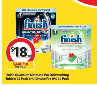 Coles Finish Quantum Ultimate Pro Dishwashing Tablets 32 Pack or Ultimate Pro 0% 34 Pack offer