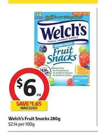 Coles Welch's Fruit Snacks 280g offer
