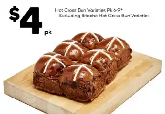 Woolworths Hot Cross Bun Varieties Pk 6-9 offer