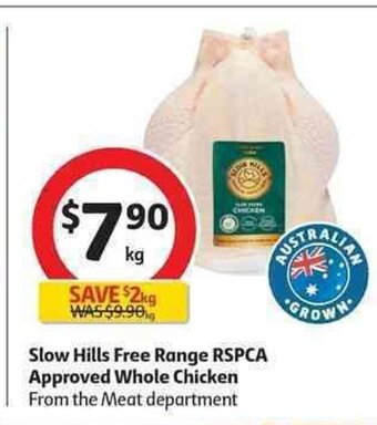 Slow Hills Free Range RSPCA Approved Whole Chicken