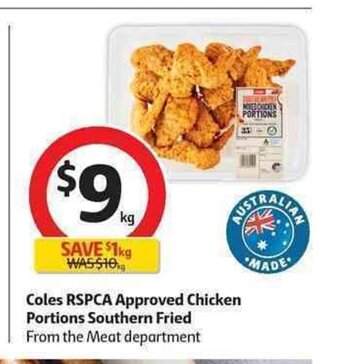 Coles Coles RSPCA Approved Chicken Portions Southern Fried offer