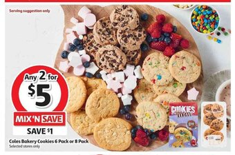 Coles Coles Bakery Cookies 6 Pack or 8 Pack offer