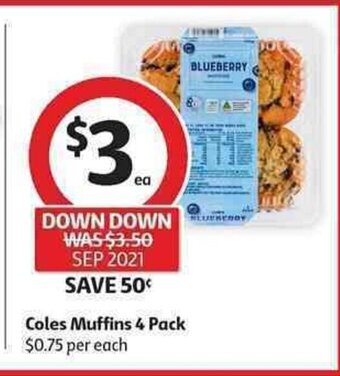 Coles Coles Muffins 4 Pack offer
