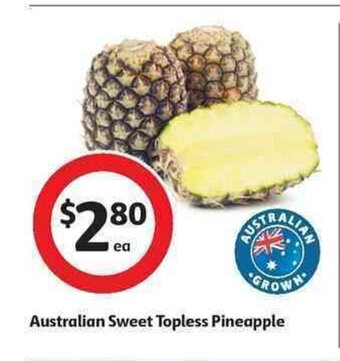 Coles Australian Sweet Topless Pineapple offer