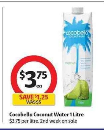 Coles Cocobella Coconut Water 1 Litre offer