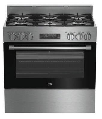 Beko 90cm dual fuel freestanding cooker with twin wok