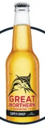 Woolworths Great Northern Super Crisp Lager Bottles 24x330ml offer