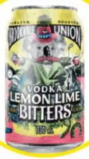 Woolworths Brookvale Union Lemon Lime Bitters Vodka Cans 6x330ml offer