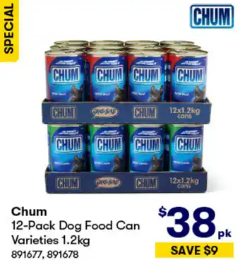BIG W Chum 12-Pack Dog Food Can Varieties 1.2kg offer