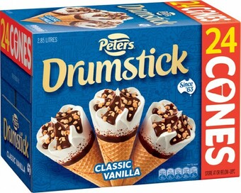 IGA Peters Classic Vanilla or Variety Drumstick 24 Pack offer