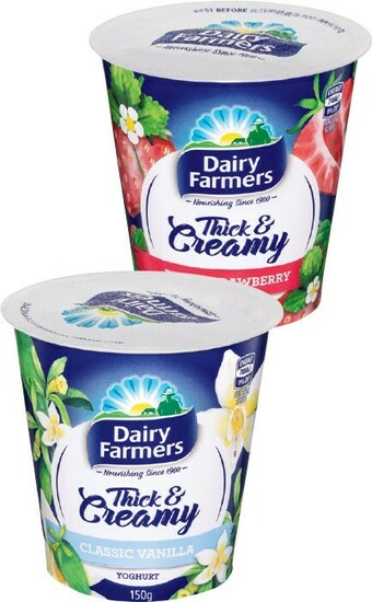 IGA Dairy Farmers Thick & Creamy Yoghurt 150g Selected Varieties offer