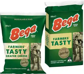 IGA Bega Farmers' Block or Grated Cheese 500g Selected Varieties offer