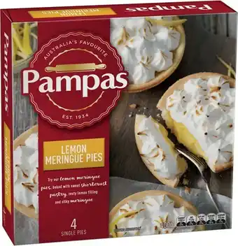 IGA Pampas Lemon Meringue 4 Pack or Family Size Pie 500g offer