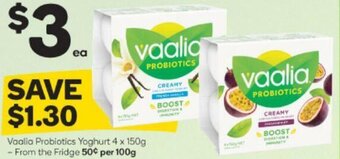 Woolworths Vaalia Probiotics Yoghurt 4x150g offer