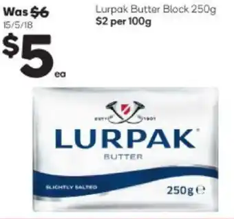 Woolworths Lurpak Butter Block 250g offer