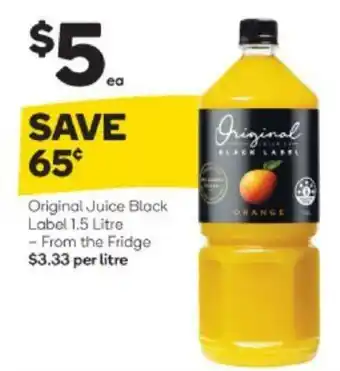 Woolworths Original Juice Black Label 1.5L offer