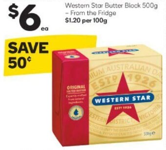 Woolworths Western Star Butter Block 500g offer