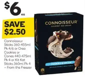 Connoisseur Sticks 360-455ml or Oreo Cookies or Cones 440-475ml or Kit Kat Sticks 360ml