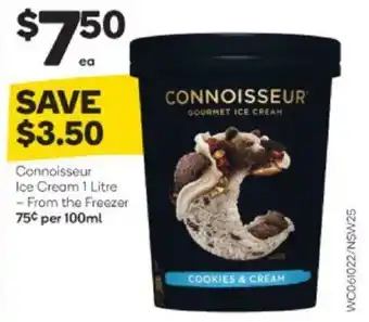 Woolworths Connoisseur Ice Cream 1L offer