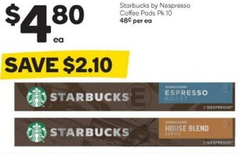 Woolworths Starbucks by Nespresso Coffee Pods Pk 10 offer