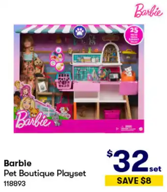 BIG W Barbie Pet Boutique Playset offer