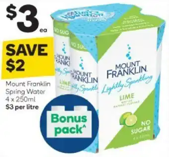 Woolworths Mount Franklin Spring Water 4x250ml offer