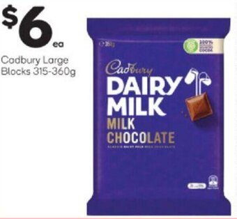 Woolworths Cadbury Large Blocks 315-360g offer