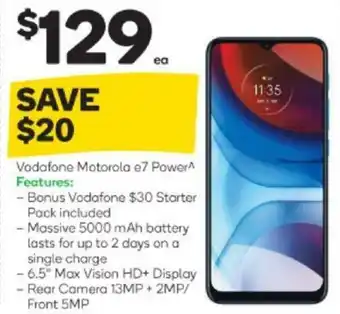 Woolworths Vodafone Motorola e7 Power offer