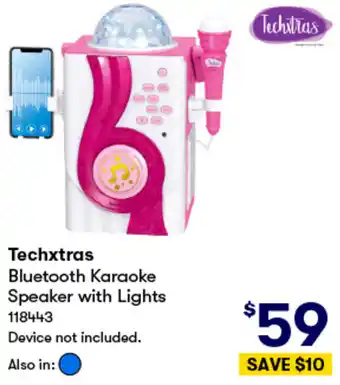 BIG W Techxtras Bluetooth Karaoke Speaker with Lights offer