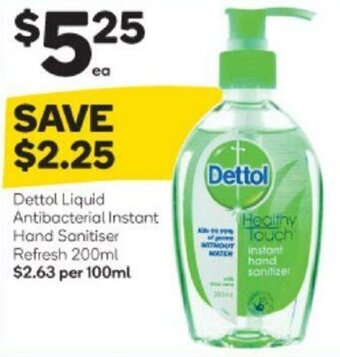Dettol Liquid Antibacterial Instant Hand Sanitiser 200ml
