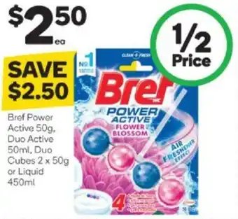 Woolworths Bref Power Active 50g, Duo Active 50ml, Duo Cubes 2x50g or Liquid 450ml offer