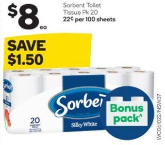 Woolworths Sorbent Toilet Tissue offer