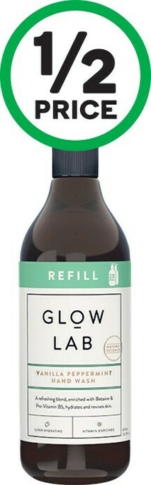 Woolworths Glow Lab Hand Wash Refill 600ml offer