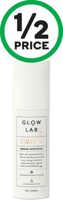 Woolworths Glow Lab Facial Moisturiser SPF15 75ml# offer