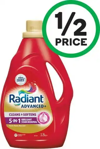 Woolworths Radiant Advanced Laundry Powder 1.8 kg or Liquid 1.8 Litre offer