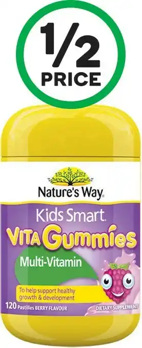 Woolworths Nature’s Way Kids Smart Vita Gummies Multi-Vitamin Pk 120¥ offer