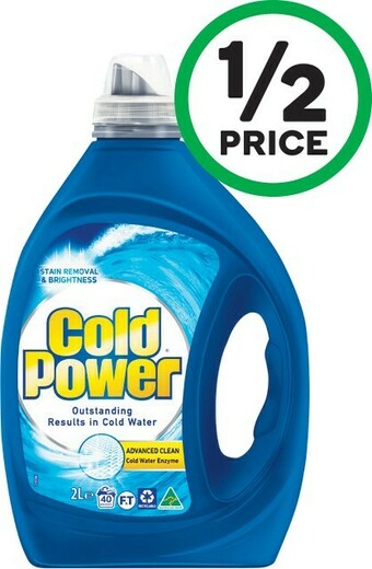 Woolworths Cold Power Advanced Clean Laundry Liquid 1.8-2 Litre or Powder 1.8-2 kg offer