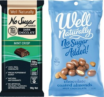 Woolworths Well Naturally Chocolate or Almonds 70-90g – From the Health Food Aisle offer
