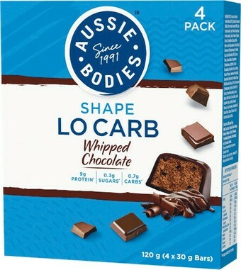 Woolworths Aussie Bodies Lo Carb Whipped Protein Bars 120g Pk 4# offer