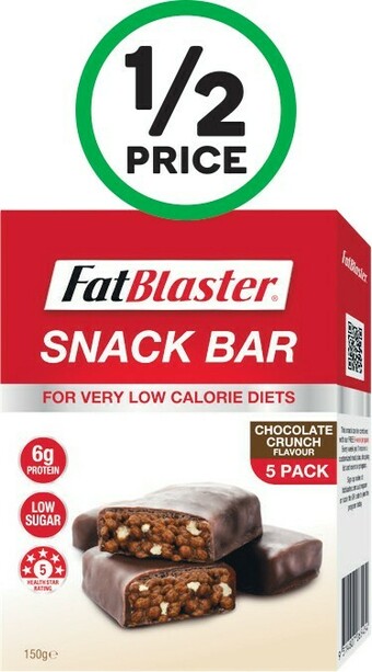 Woolworths Fat Blaster Snack Bars Chocolate Crunch 150g Pk 5# offer