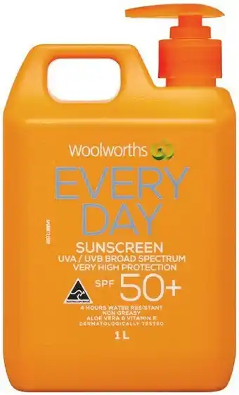 Woolworths Woolworths Sunscreen SPF50+ 1 Litre~ offer